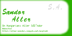 sandor aller business card